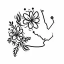 litterbox scoop with flowers  tattoo design idea