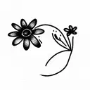 litterbox scoop with flowers  tattoo design idea