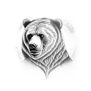 Dancing Kodiak bear tattoo design idea