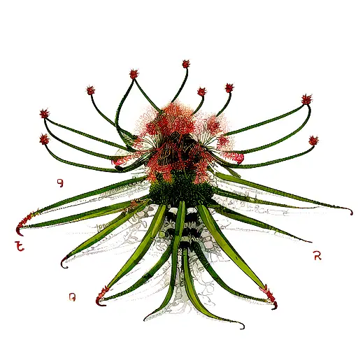 Centipede with spiderlily flowers tattoo design idea