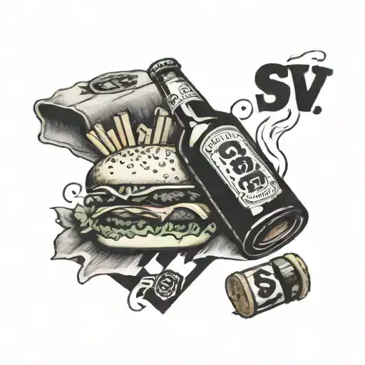 hamburger sv und 1 bottle of beer tattoo design idea