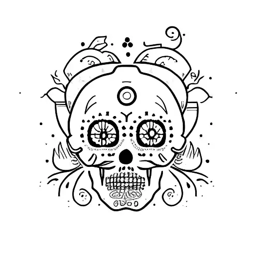 muerte de pie sosteniendo una Oz y una cabeza humana  tattoo design idea