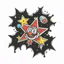 grunge mario star tattoo design idea