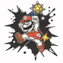 grunge mario star tattoo design idea