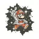 grunge mario star tattoo design idea