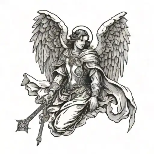 archangel Samuel tattoo design idea