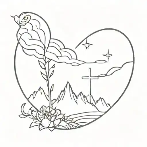 a bright shiny sky and an all mighty god  tattoo design idea