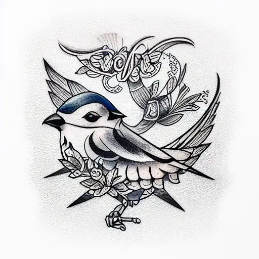 Sparrow tattoo design idea