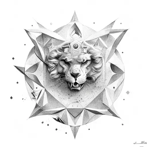 estrela de davi e serperte tattoo design idea