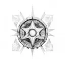 estrela de davi e serperte tattoo design idea