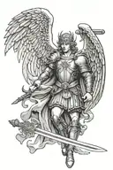 st michael the archangel with a sword tattoo design idea
