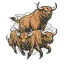 bear and bull tattoo design idea