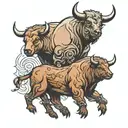bear and bull tattoo design idea