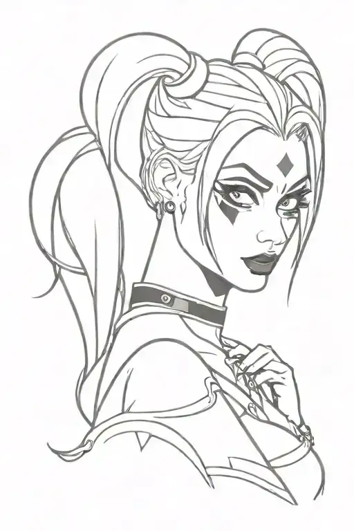 harley quinn tattoo design idea