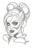 harley quinn tattoo design idea