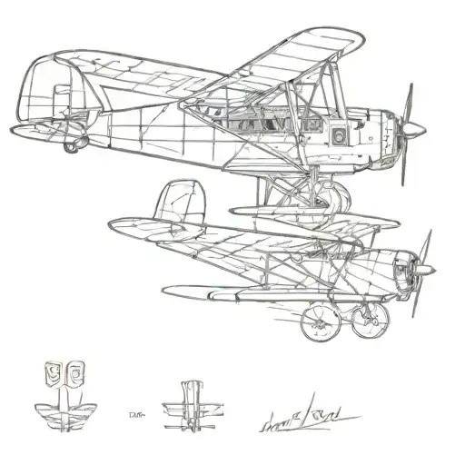 Piper Cub l2 wwii plane tattoo design idea