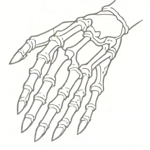 skeleton hand petting a dog's skeleton head tattoo design idea