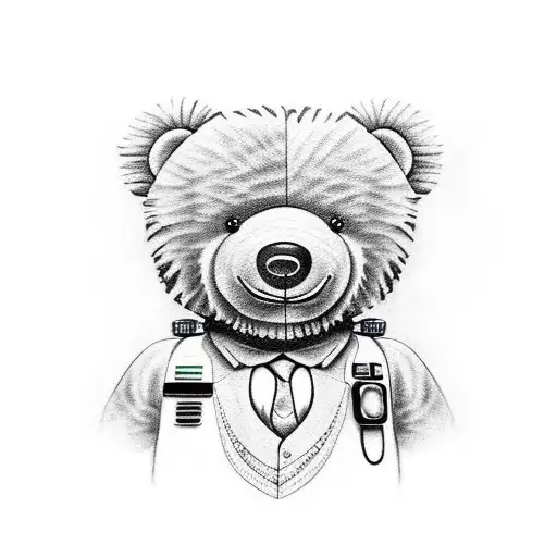teddy bear that is a paramedic tattoo design idea