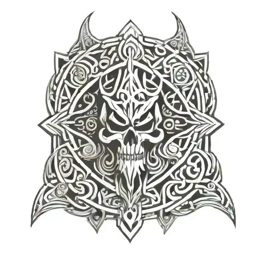 viking and heavy metal tattoo design idea