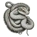 Snake intertwined with a motorcycle chain tattoo design idea