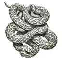 Snake intertwined with a motorcycle chain tattoo design idea