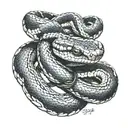 Snake intertwined with a motorcycle chain tattoo design idea