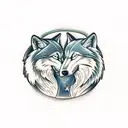 two spirit wolf in love kissing each other tattoo design idea