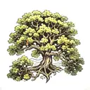 oak tree tattoo design idea