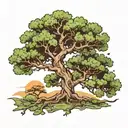 oak tree tattoo design idea