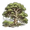 oak tree tattoo design idea