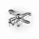 A vintage biplane flying through a loop tattoo design idea