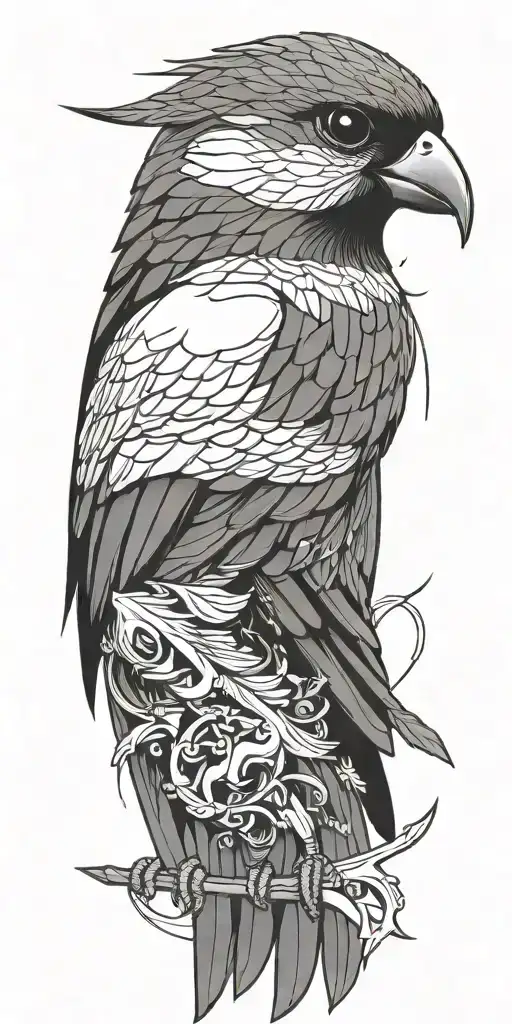 bird cyber security tattoo design idea