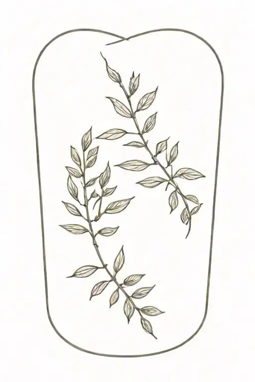 acacia leaves tattoo design idea