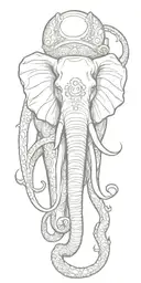 elephant octopus tattoo design idea