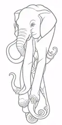 elephant octopus tattoo design idea