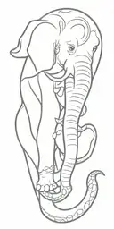 elephant octopus tattoo design idea