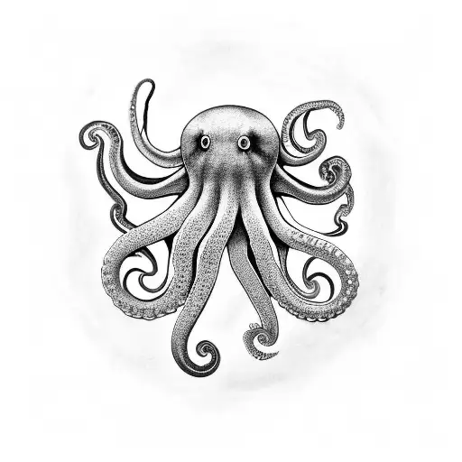 blue ring octopus tattoo design idea