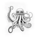 blue ring octopus tattoo design idea