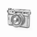 sony cinema camera with a clapperboard  tattoo design idea