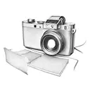 sony cinema camera with a clapperboard  tattoo design idea