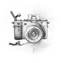 sony cinema camera with a clapperboard  tattoo design idea