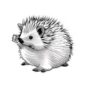 hedgehog with some muscle, drinking alcohol  tattoo design idea
