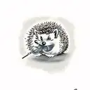 hedgehog with some muscle, drinking alcohol  tattoo design idea