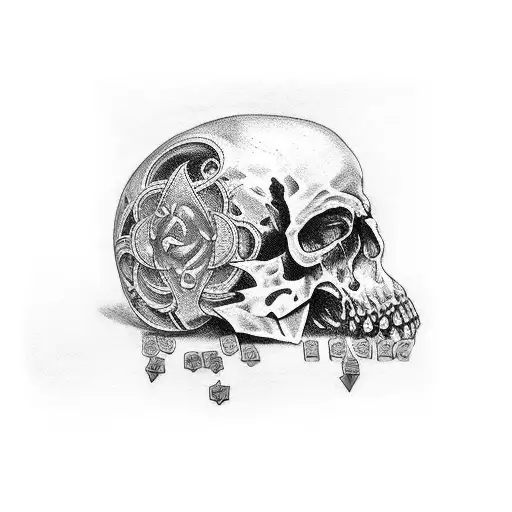 gambling life and death tattoo design idea