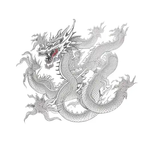 Angry dragon tattoo design idea