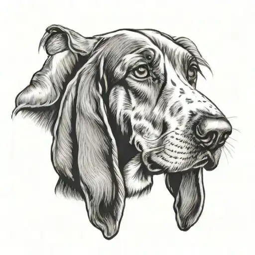 basset hound dog tattoo design idea