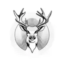 deer with a clock and cards tattoo design idea