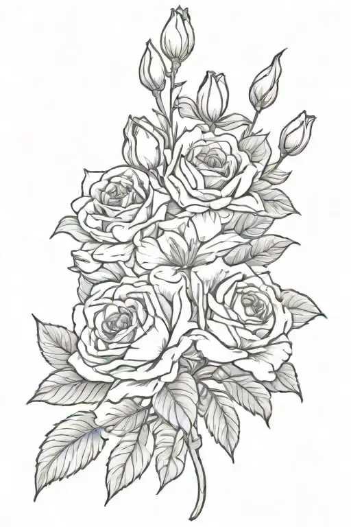 roses tulips hibiscus lilies gardenia flowers tattoo design idea
