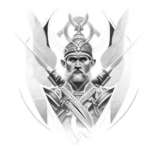 slavic gods and warriors tattoo design idea