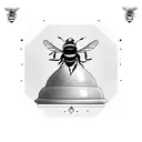 genie lamp with bee tattoo design idea